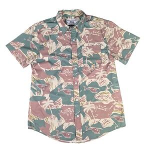 Savage Tacticians Shirt Mens Small‎ Helicopter Camo Hawaiian Snap Buttons